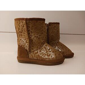 Harper Canyon Kid's Emerson Faux Fur Lined Boot in Tan Leopard/ NWOB, Size 8